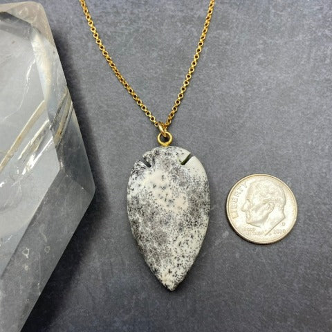 Dendritic Opal Arrowhead Necklace