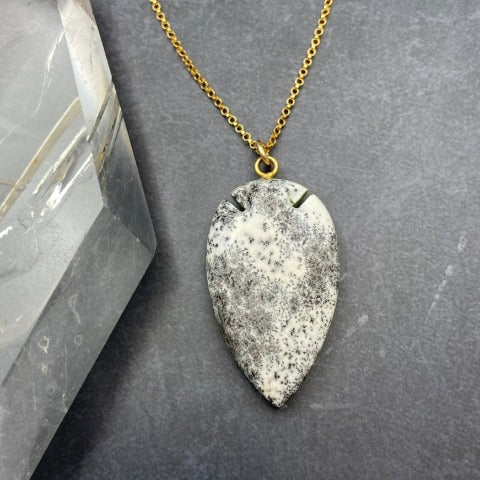 Dendritic Opal Arrowhead Necklace