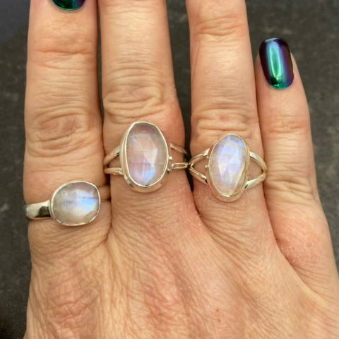 Rainbow Moonstone Ring