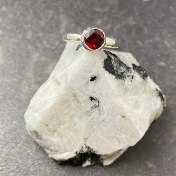 Smokey Quartz & Garnet Ring