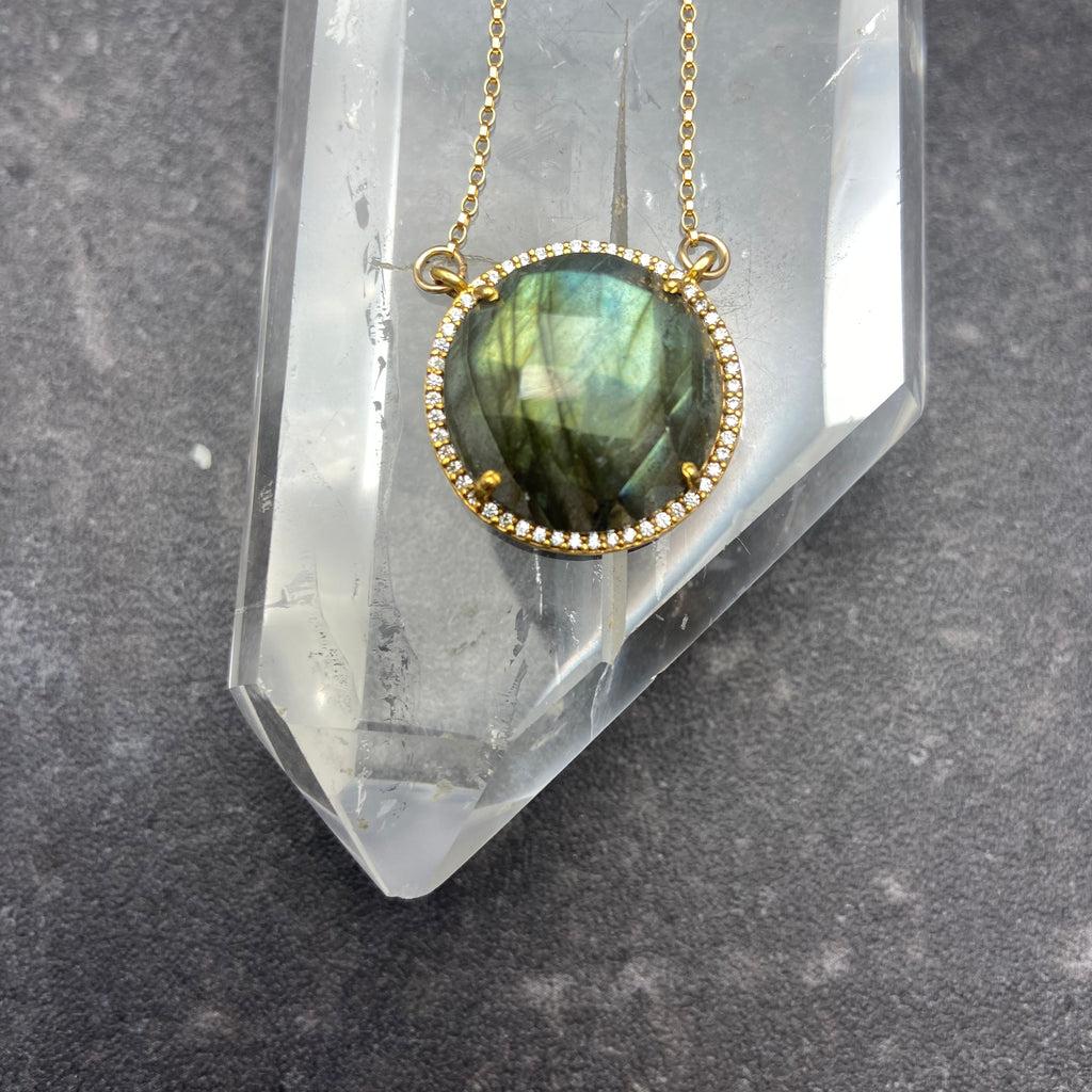 Labradorite Circle Necklace