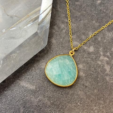 Amazonite Teardrop Necklace