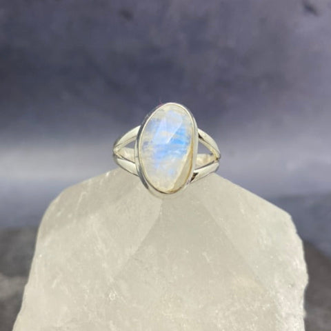Rainbow Moonstone Ring