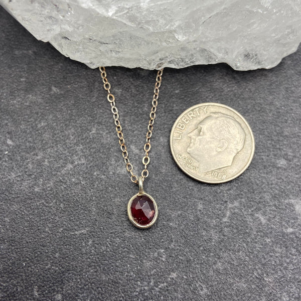 Dainty Ruby Crystal Necklace