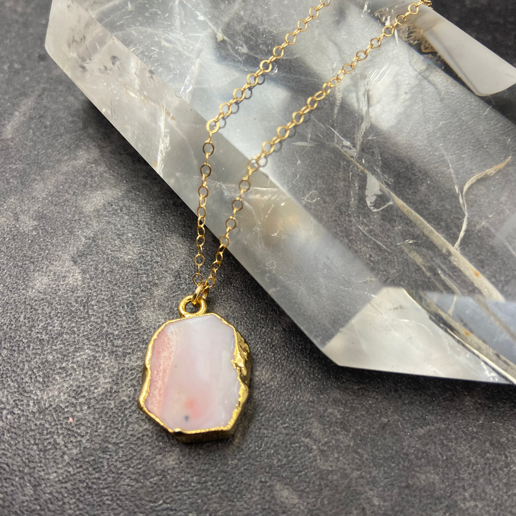 Pink Peruvian Opal Necklace