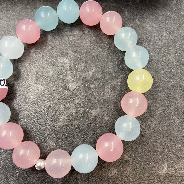 Macaron Jade Crystal Stretch Bracelet