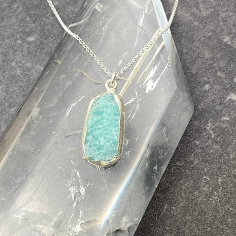 Silver Leaf Amazonite Necklace