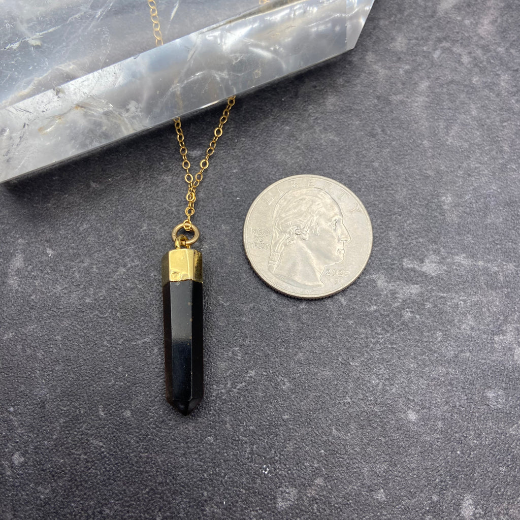 Tiger's Eye Gold Point Necklace