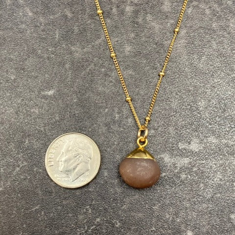 Dainty Chocolate Moonstone Necklace