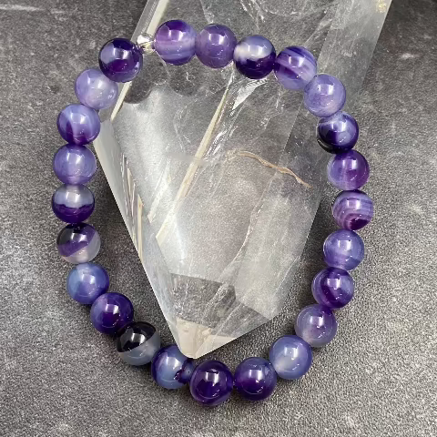 Purple Agate Crystal Stretch Bracelet