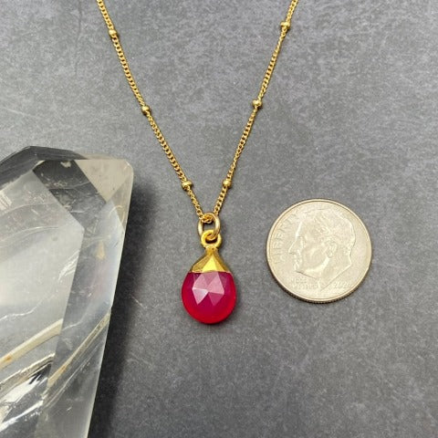 Berry Pink Chalcedony Necklace