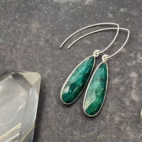 Crystal Elongated Teardrop Earrings