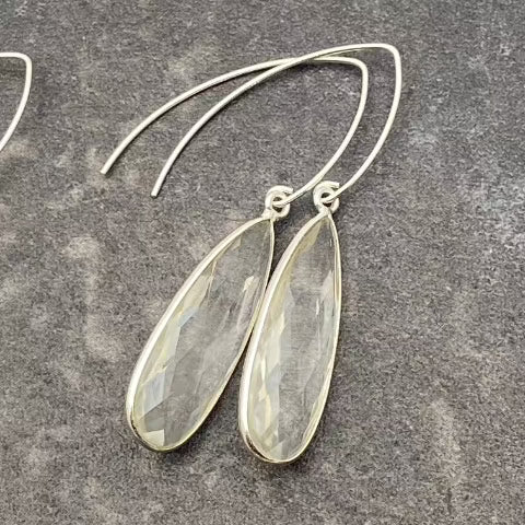 Crystal Elongated Teardrop Earrings