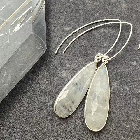 Crystal Elongated Teardrop Earrings