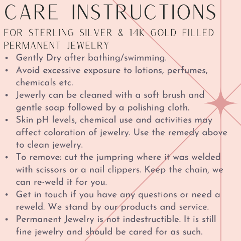 Permanent Jewelry Sioux Falls Appointment & Deposit