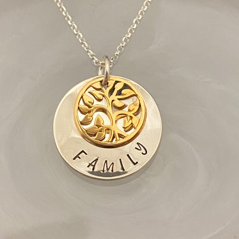 Domed Family Tree Necklace