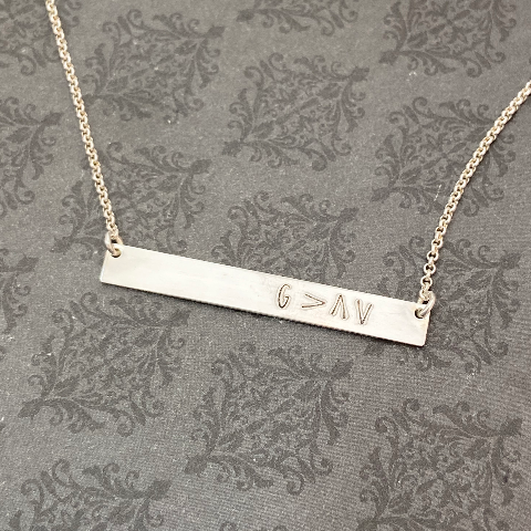 Sterling Silver Bar Necklace