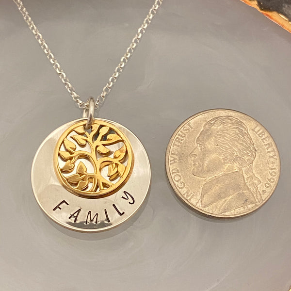 Domed Family Tree Necklace