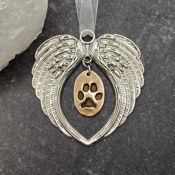 Angel Wing Ornament with Print Charm