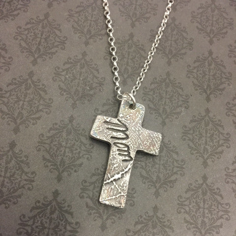 Cross Fingerprint Necklace