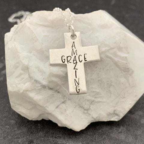Amazing Grace Cross Necklace