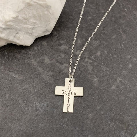 Amazing Grace Cross Necklace