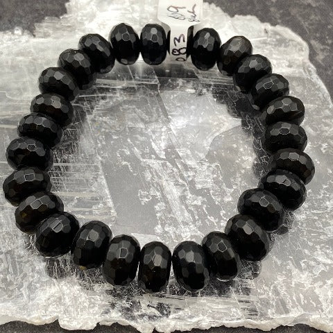 Black Onyx Rondelle Crystal Bracelet