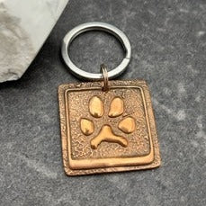 Square Keychain - Handwriting - Fingerprints - Artwork