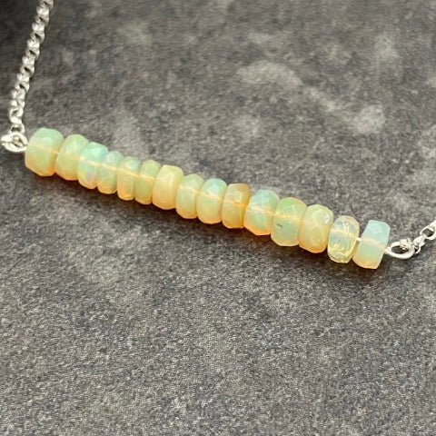 Australian Opal Crystal Bar Necklace