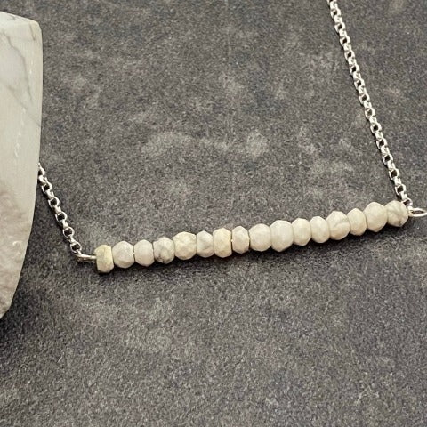 Howlite Crystal Bar Necklace
