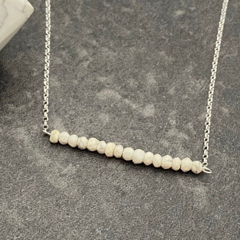 Howlite Crystal Bar Necklace