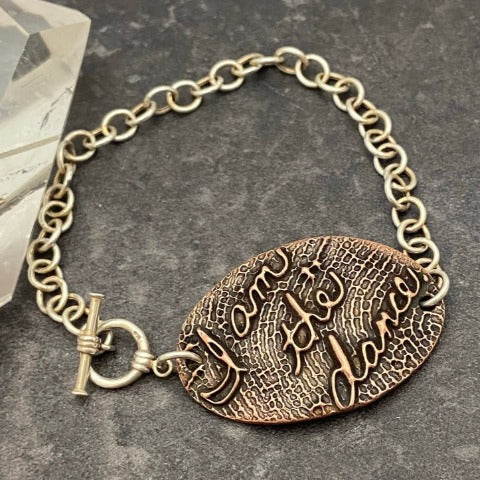 Copper Fingerprint & Handwriting Bracelet
