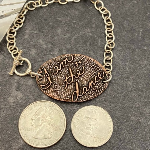 Copper Fingerprint & Handwriting Bracelet