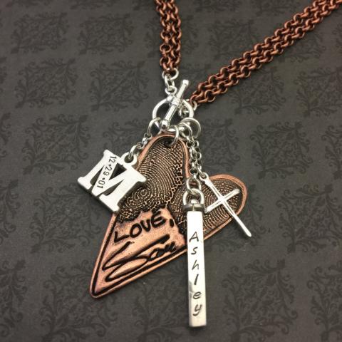 Copper and Sterling Custom Family Necklace