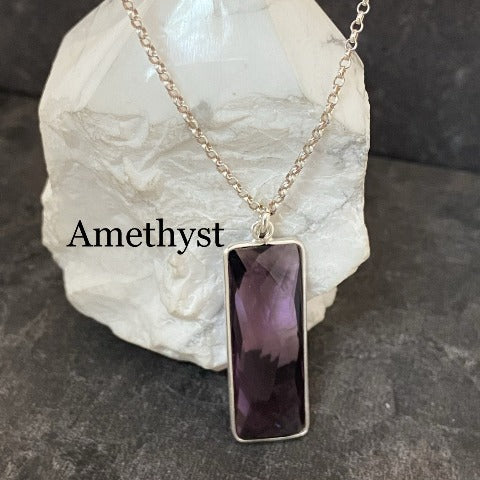 Elongated Rectangle Crystal Pendant