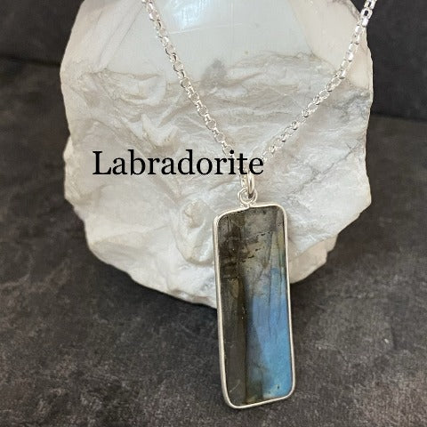 Elongated Rectangle Crystal Pendant