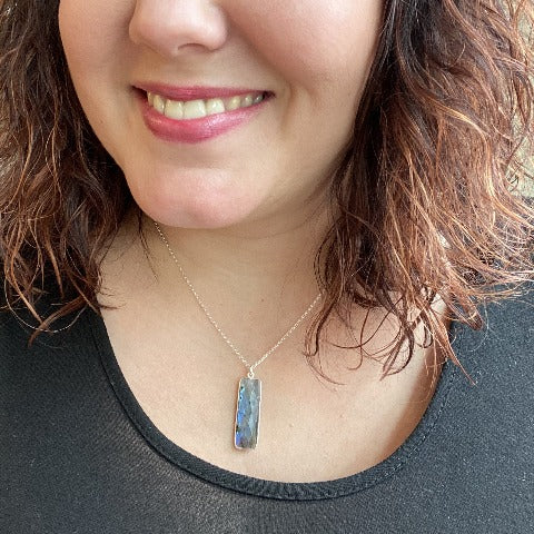 Elongated Rectangle Crystal Pendant