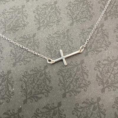 Sideways Cross Necklace