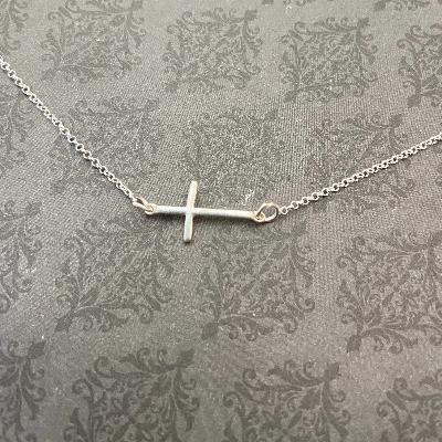 Sideways Cross Necklace