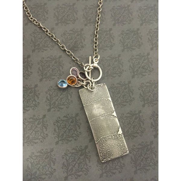 Rectangle Fingerprint Necklace