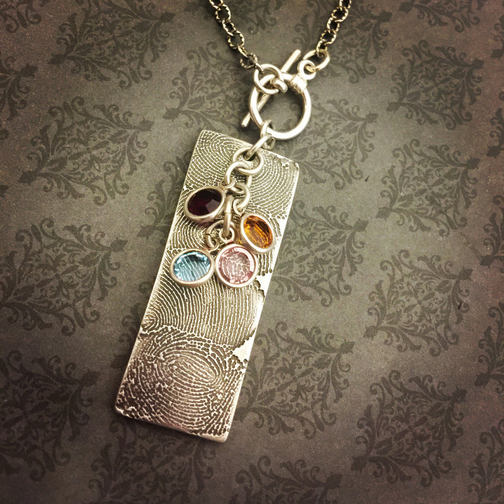 Rectangle Fingerprint Necklace