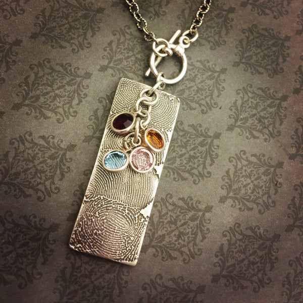 Rectangle Fingerprint Necklace