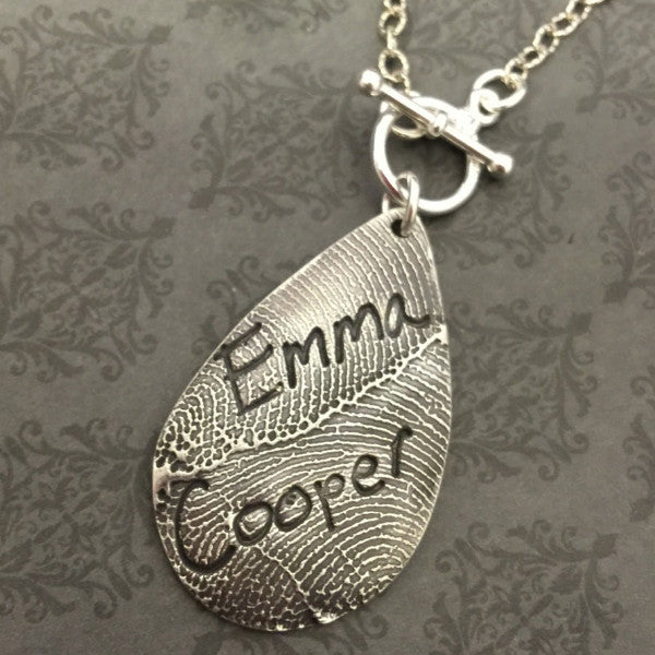 Teardrop Fingerprint Necklace