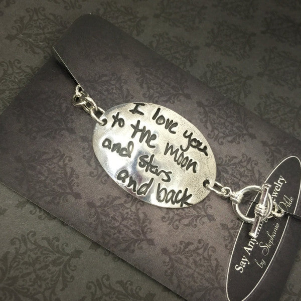 Signature Handwriting and Fingerprint Copper Chain Bracelet