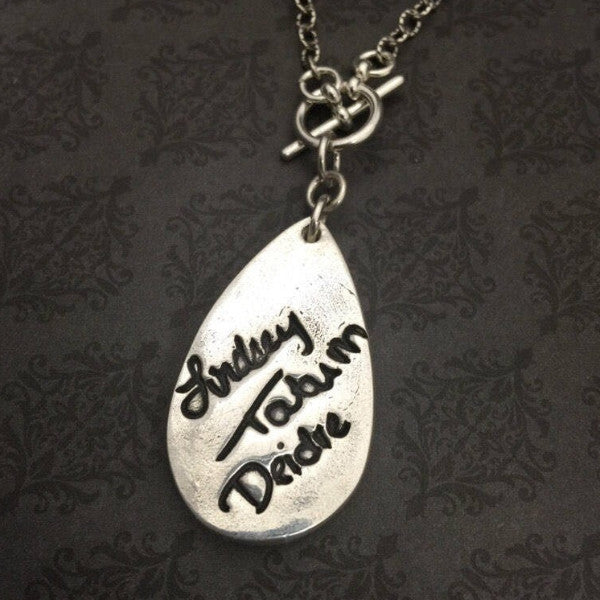 Teardrop Fingerprint Necklace