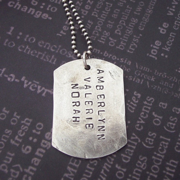 Hand Stamped Dog Tag Necklace – Say Jewelry by1