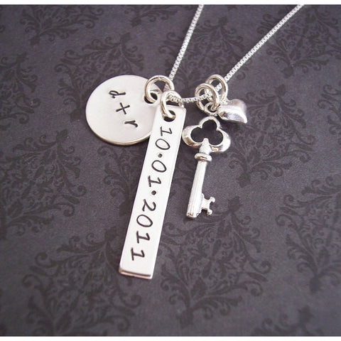 Key and Heart Necklace - Perfect for Wedding or Anniversary Gift