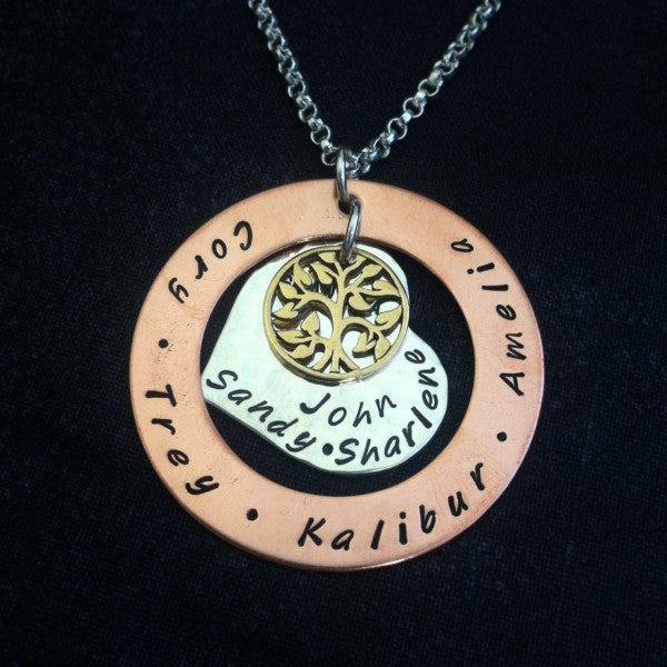 Family Love Washer Necklace