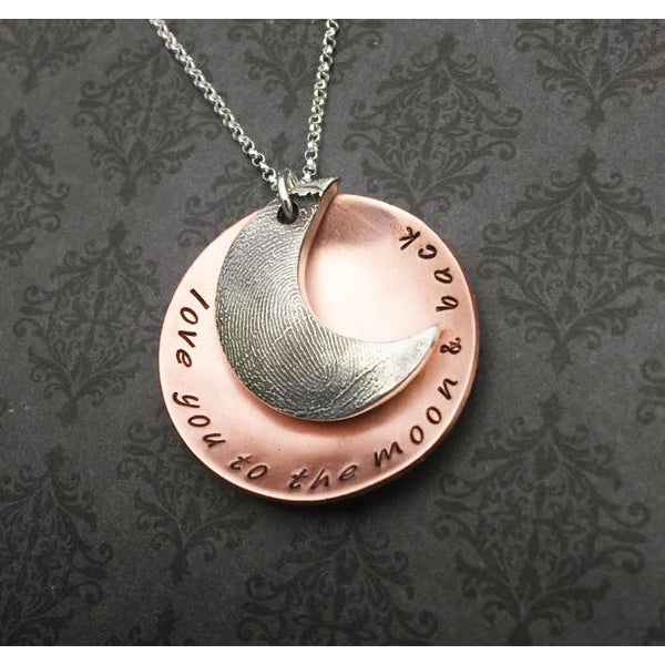 To The Moon Fingerprint Necklace