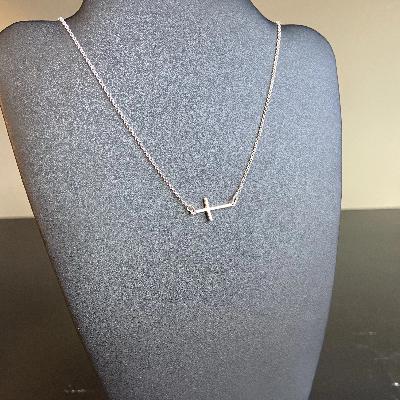 Sideways Cross Necklace